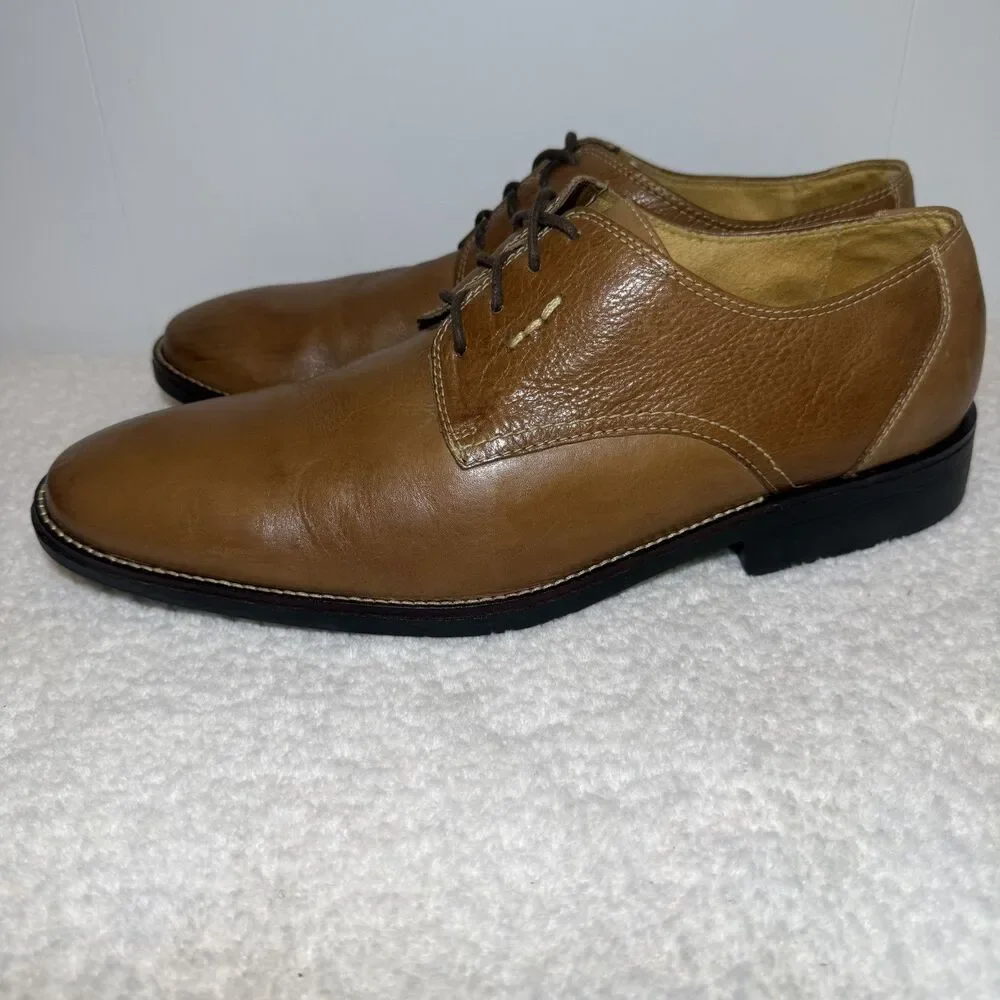 Sandro Moscoloni Oxford Shoes Men's 13D Brown Tan Leather Derby Lace-Up Brazil